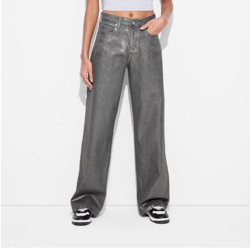 Beautiful Loose Foil Baggy Jeans